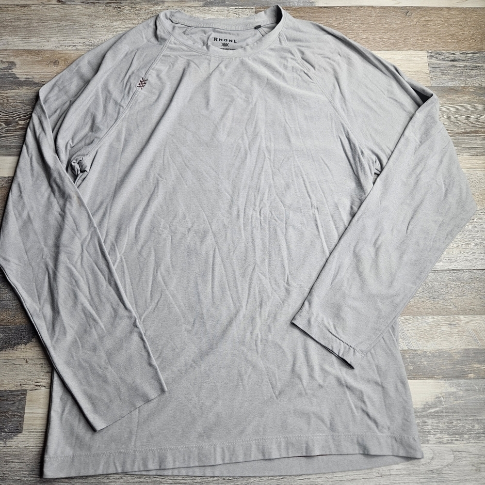 Rhone Men's Medium Long Sleeeve Tech Shirt Gray